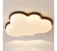 JXYDJH Plafonnier Vintage Milieu Du Siècle Pour Chambre, Lampe LED Encastrée, Forme Nuage, Abat-jour Crème En Noyer, Style Vintage, Luminaire De Style École Pour Couloir, Cuisine