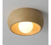 JXYDJH Plafonniers Style Mid-Century Avec Abat-jour En Résine Et Verre, Finition Noyer, Encastrés, Design Minimaliste Et Moderne Pour Couloir, Entrée, Salle À Manger Ou Cuisine.