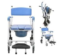 JXYQ Chaise percée Pliante avec roulettes et Freins, siège Souple imperméable pour Personnes âgées et Femmes Enceintes, supporte jusqu'à 150 kg