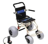 JXYQ Chariot de Plage Pliable, Fauteuil Roulant de Plage Tout-Terrain, Chaise de Transport, avec Repose-Pieds Pliables, pour Sable Mou, Plage