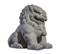 JXYQ Chinese Feng Shui Foo Dogs Statue, Large Size Wealth Porsperity Guardian Lion Statues Indoor Outdoor Home Premises Garden Decor,Grey