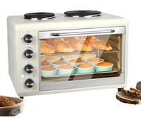 JXYQ Four électrique Professionnel 56 L, 2000 W, Multifonction pour la Cuisson et Le rôtissage, avec Commandes par Bouton Rotatif, idéal pour la Maison, la Vente à emporter et la Cuisine familiale.