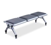 JXYQZD Banc D'attente 3 Places, Structure Métallique, pour Les Bureaux, Cliniques et Espaces Publics, Charge Maximale 200 Kg(Black)
