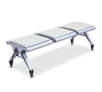 JXYQZD Banc D'attente 3 Places, Structure Métallique, pour Les Bureaux, Cliniques et Espaces Publics, Charge Maximale 200 Kg(White)