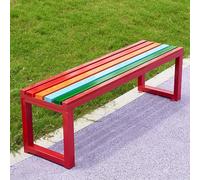 JXYQZD Banc d'extérieur sans Dossier, Banc en métal avec siège à Lattes, sièges de Meubles de Parc colorés résistants aux intempéries, for Porche, pelouse, capacité de Poids 600 LB(Red,80cm/31 in)