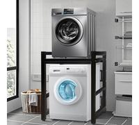 JXZ Meuble Machine à Laver et Seche Linge, Superposition Lave Linge Seche Linge, 3 Hauteurs Réglables, Capacité Charge 300kg pour Buanderie Salon Salle De Bain Cuisine Balcon (Noir D)