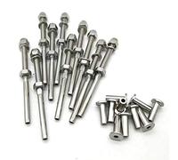 JY-MARINE Lot de 10 goujons filetés et 10 manchons de protection, matériel de garde-corps en acier inoxydable 316 (pour câble métallique de 0,3 cm, 10 goujons et 10 manchons de protection)