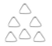 JY-MARINE Lot de 6 anneaux triangulaires en acier inoxydable 316 soudés en forme de V 6 mm x 50 mm Qualité marine