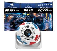 JY360 Projecteur Vidéo Portable avec WiFi & Bluetooth - 1280x720P & 200ANSI, Android 13, Correction Keystone Automatique, Support Réglable pour Divertissement à Domicile, Cinéma, Extérieur(Couleur)