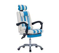 JYARZ Chaise Bureau Chambre Chaise De Bureau D'ordinateur Jeu À Dossier Haut Travail Inclinable Pivotante avec Repose-Pieds pour La Réunion D'étude Vie Maison Ergonomique Confortable(Blue+White)