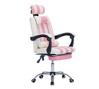 JYARZ Chaise Bureau Chambre Chaise De Bureau D'ordinateur Jeu À Dossier Haut Travail Inclinable Pivotante avec Repose-Pieds pour La Réunion D'étude Vie Maison Ergonomique Confortable(Pink+White)
