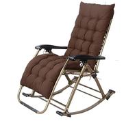 JYARZ Chaise Longue Transat Jardin Patio Pliant Salon Pause Déjeuner Chaise Berçante Tissu Respirant Cadre en Acier Solide pour Bureau Extérieur Bain De Soleil(Bruin)