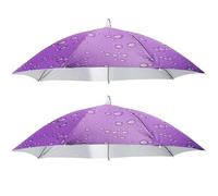 JYARZ Chapeau Parapluie Pluie Lot De 2 Chapeaux Parapluie, Bandeau Élastique, Casquettes Pluie Et Soleil Pliables Ombrelle De Tete(Purple)