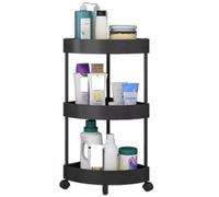 JYARZ Meuble d'angle Bureau Organisateur De Douche d'angle, Support sur Pied, Caddie en Résine ABS, Étagère Rangement pour Salle Bain Bibliotheque Présentoir(3-Tier)