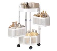 JYARZ Meuble d'angle Bureau Panier d'angle en Métal, Présentoir Autoportant, Support De Rangement pour Salon, Chambre À Coucher Et Cuisine Bibliotheque Présentoir(3-Tiers)