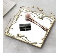 JYBBST Plateau Miroir en Verre, Décoratif Plateau De Parfum d'or Plateau De Parfum, Organisateur De Cosmétiques, Décoratifs Organisateur De Parfum(C)