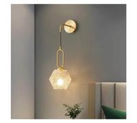 JYBNBBE Applique murale LED en verre et cuivre doré pour chambre à coucher, salle de bain, miroir rétro, applique murale en V, moderne, blanc froid