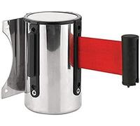 JYBNBBE Barrière de File d'attente rétractable de 5 m, Ruban Mural en Acier Inoxydable pour Le contrôle des foules, pour Une Gestion Efficace des événements et des Files d'attent,D-5M