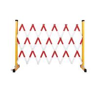 JYBNBBE Barrière de sécurité Extensible - Barrière de sécurité Mobile Pliable avec roulettes, clôture de Circulation extérieure pour allée, Jaune et Noir, 2 m x 90 cm - Idéale po,13.1x3.9ft-Red+White