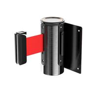 JYBNBBE Barrière de sécurité Murale rétractable à Sangle - Acier Inoxydable brossé avec Crochet à 3 Points, Finition Or Rose, poignée Facile à Retirer par Simple Pression, idéale,Black Titanium-3M