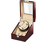 JYBNBBE Boîte de présentation de Montres, Remontoir de Montres Automatique, Rangement en Bois,Dark Brown+Creamy