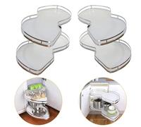JYBNBBE Organisateur d'angle Coulissant pour Placard de Cuisine, à 2 Niveaux avec Plateau pivotant et Fermeture amortie, pour Garde-Manger ou étagère carrousel.,Left-800mm