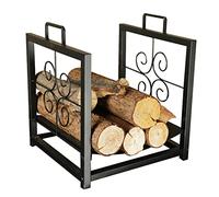 JYBNBBE Petit Range-bûches avec poignées, Porte-bûches extérieur pour poêle à Bois, empileur à bûches en Fer forgé, Ensemble d'accessoires pour cheminée d'intérieur