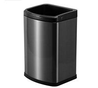 JYBNBBE Poubelles d'intérieur à Anneau de Pression européen sans Couvercle, rectangulaires en Acier Inoxydable, pour Salon, Cuisine, Chambre à Coucher,Black Rose Gold Silver-12L