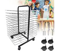 JYBNBBE Séchoir à œuvres d'art, Tout en Acier, Double Face, Mobile, étagère Flexible Extra Large, Double Face, métal Massif, avec 4 roulettes, idéal pour Les écoles.,38floors