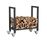 JYBNBBE Support à bûches avec roulettes, Chariot de Transport de bûches pour cheminée intérieure et extérieure, Facile à Assembler, en métal.
