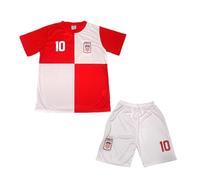 JYC CREATIVE Ensemble de sport pour garçon et fille de 4 à 14 ans, t-shirt et short pour sport et football pour enfants, survêtement court pour l'école, cadeau pour garçons et filles, Croatie, 10 ans