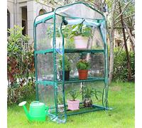 JYCAR Housse de serre à 3 étages en PVC transparent portable avec fermeture éclair, housse de rechange pour plantes de jardinage Protection contre le gel (cadre non inclus, 68,6 x 48,3 x 127 cm)