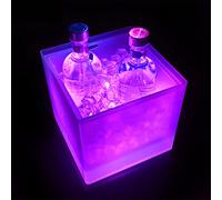 JYCAR Seau à glace LED de 3,5 L, multicolore, en plastique, pour champagne, vin, boissons, bière, vin, glace, restaurant, bar, discothèque, karaoké, pub
