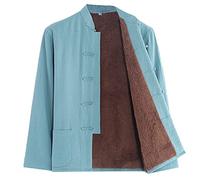 JYCCH Costume d'hiver en Coton et Lin Hanfu pour Homme et Femme épais et Chaud Tai Chi Uniforme Veste à Manches Longues Vêtements Traditionnels Chinois Tops, Kung Fu Shirt Coat Costume d