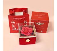 JYCMMFC Cadeau romantique pour elle - Boîte à bijoux - Fleurs artificielles éternelles - Pour anniversaire, mariage, Saint-Valentin, Noël, anniversaire, Thanksgiving - Pour maman, épouse, petite amie