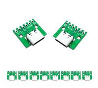 JYCONNECTS Lot de 10 cartes de dérivation USB 3.1 type C femelle DIY 6 broches 2,54 mm USB-C Breakout Board DIY avec carte convertisseur PCB