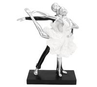 JYCRA Couple Dansant Sculpture Abstraite Amant Statue Moderne Simple Innovante Résines Fabriqué À La Main Couple Dansant Statue Abstraite Argent(Danse Classique pour Deux Personnes)