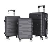 JYCRA Lot de 3 valises de voyage avec bagage à main - Valise rigide avec serrure à combinaison, 4 roulettes et poignées de transport confortables - Pèse-bagage numérique portable - Valise à roulettes