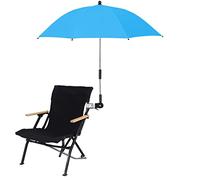 JYCRA Parapluie pour fauteuil avec pince universelle, protection UV de 81 cm, parasol pour fauteuil roulant, parasol réglable pour poussette et fauteuil roulant, noir, Bleu, medium