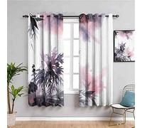 JYDFC Rideaux Occultants Isolants - Super Doux Épais 2 Pièces - Salon Chambre À Coucher Cuisine Pépinière Rideau Décoration - Impression Numérique 3D - 264X160 Cm - Abstrait Aquarelle Plante Fleur