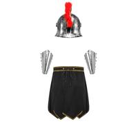 Jydiazi Costume de gladiateur pour homme et adulte - Combattant romain - Costume de carnaval - Fête à thème - Noir - Taille 3XL