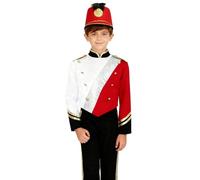 Jydiazi Tenue de chapelle de marche pour enfant - Uniforme de tambour - Avec épaulettes - Blazer à paillettes - Pour Halloween, carnaval, festival, Rouge_A., 122-128