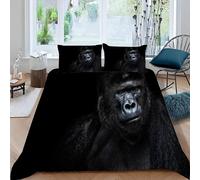 JYDQM Parure de lit 220x240 Gorille Housse de Couette 2 Personne avec Fermeture Éclair Garcon Fille Singe Ultra Doux Ensemble de Literie 3 Pièces avec 2 Taies d'oreiller 50x75