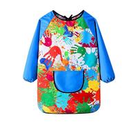 JYGNPC Tablier Peinture Enfant 2-12 Ans Manches Longues Blouse Peinture Imperméable Tablier Scolaire Pour Enfants Avec Grandes Poches Pour L'École Activités, Peindre, Cuisiner, Artisanat, Manger