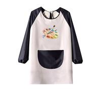 JYGNPC Tablier Peinture Enfant 2-12 Ans Manches Longues Blouse Peinture Imperméable Tablier Scolaire Pour Enfants Avec Grandes Poches Pour L'École Activités, Peindre, Cuisiner, Artisanat, Manger