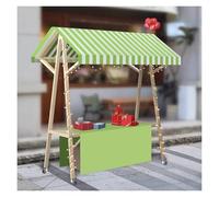 JYHHCYS Étal De Marché Chariot De Vente en Plein Air avec Auvent, Présentoir Mobile, Chariot Alimentaire en Bois sur roulettes, À Vendre pour Hot-Dogs/Glaces/Aliments(Light Green,W 150cm(59"))