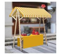 JYHHCYS Étal De Marché Chariot De Vente en Plein Air avec Auvent, Présentoir Mobile, Chariot Alimentaire en Bois sur roulettes, À Vendre pour Hot-Dogs/Glaces/Aliments(Yellow,W 120cm(47.2"))