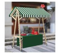 JYHHCYS Étal De Marché Chariot De Vente en Plein Air avec Auvent, Présentoir Mobile, Chariot Alimentaire en Bois sur roulettes, À Vendre pour Hot-Dogs/Glaces/Aliments(Dark Green,W 120cm(47.2"))