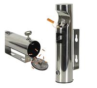 JYHUHGRG Cendrier Mural, cendrier Commercial verrouillable extérieur, cendrier Mural en Acier Inoxydable de Haute qualité pour élimination des Cendres domestiques adapté aux Bars,White-11 * 3.5inch