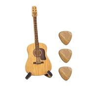 jyibinee Boîte de médiators en bois pour guitare acoustique avec support portable fabriquée à la main pour mariages, anniversaires, anniversaires de mariage, cadeau Burlywood, petite taille
